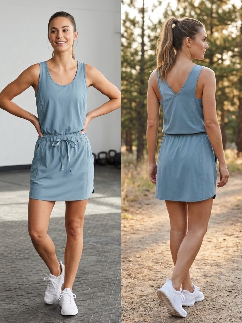 Patagonia Fleetwith Athletic Travel Blue Performance Dress Small.